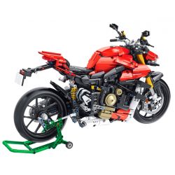 PanlosBrick 672105 Panlos Brick 672105 non  XE MÁY DUCATI V4 tỷ lệ 1:5 bộ đồ chơi xếp lắp ráp ghép mô hình  SUPERLEGGERA V4 Kỹ Thuật Công Nghệ Cao Mô Hình Phương Tiện 2221 khối