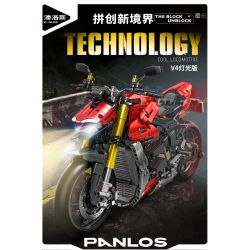 PanlosBrick 672105 Panlos Brick 672105 non  XE MÁY DUCATI V4 tỷ lệ 1:5 bộ đồ chơi xếp lắp ráp ghép mô hình  SUPERLEGGERA V4 Kỹ Thuật Công Nghệ Cao Mô Hình Phương Tiện 2221 khối