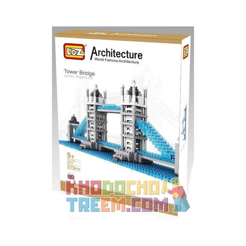 LOZ 9371 Xếp hình kiểu Nanoblock ARCHITECTURE London Tower Bridge Cầu Tháp Luân Đôn 570 khối