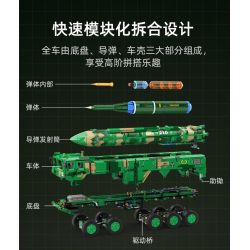 CADA DOUBLEE C56031 56031 non  TÊN LỬA ĐẠN ĐẠO CHỐNG HẠM DONGFENG-21D bộ đồ chơi xếp lắp ráp ghép mô hình Military Army Quân Sự Bộ Đội 6351 khối