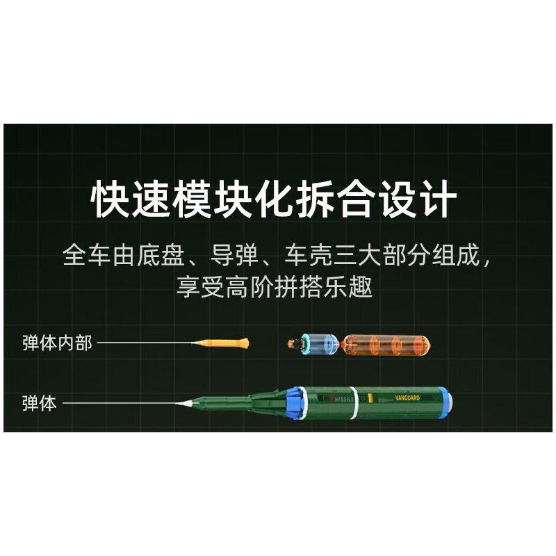 CADA DOUBLEE C56031 56031 non  TÊN LỬA ĐẠN ĐẠO CHỐNG HẠM DONGFENG-21D bộ đồ chơi xếp lắp ráp ghép mô hình Military Army Quân Sự Bộ Đội 6351 khối