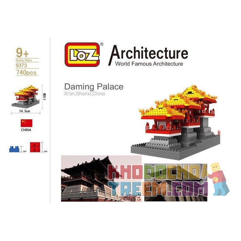 LOZ 9373 Xếp hình kiểu Nanoblock ARCHITECTURE Daming Palace Nhiều Cung điện 740 khối
