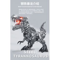 PanlosBrick 611016 Panlos Brick 611016 non  KHỦNG LONG CƠ TYRANNOSAURUS THÉP bộ đồ chơi xếp lắp ráp ghép mô hình Dino MECHANICAL DINOSAUR 2065 khối