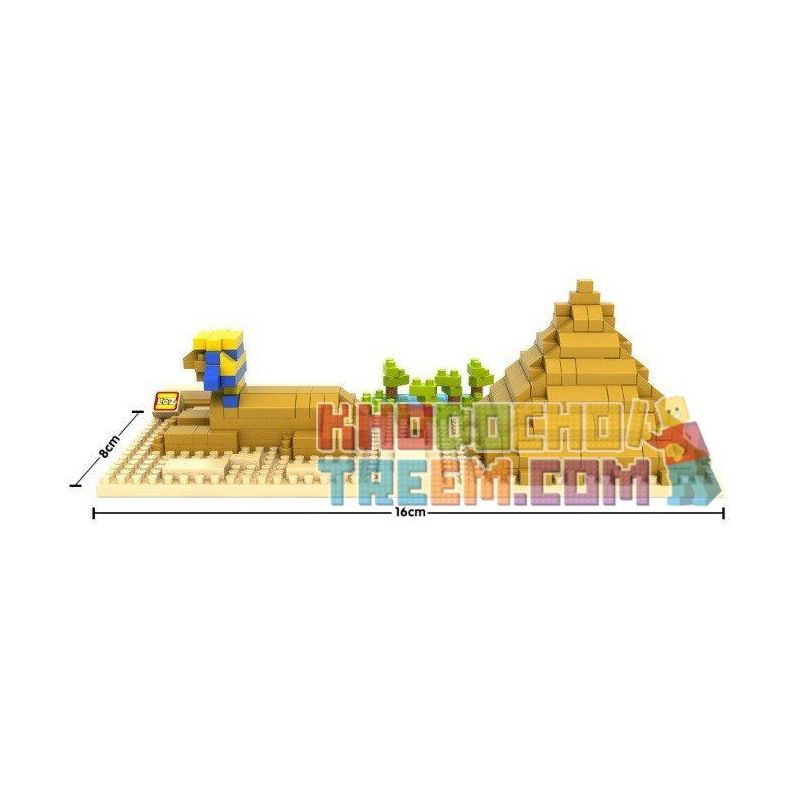 LOZ 9376 Xếp hình kiểu Nanoblock ARCHITECTURE Sphinx Pyramid Kim Tự Tháp Nhân Sư 330 khối