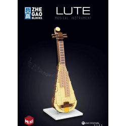 LIN07 00946 non  LUTE. bộ đồ chơi xếp lắp ráp ghép mô hình MUSICAL INSTRUMENT LUTE 297 khối