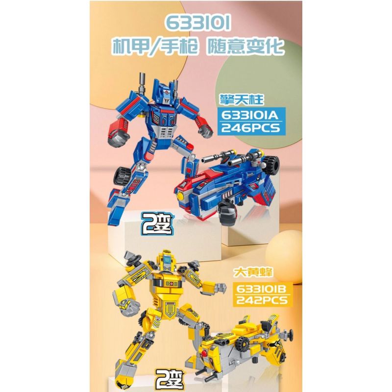 PanlosBrick 633101 Panlos Brick 633101 non  SÚNG BIẾN HÌNH bộ đồ chơi xếp lắp ráp ghép mô hình Transformers Robot Đại Chiến Người Máy Biến Hình 976 khối