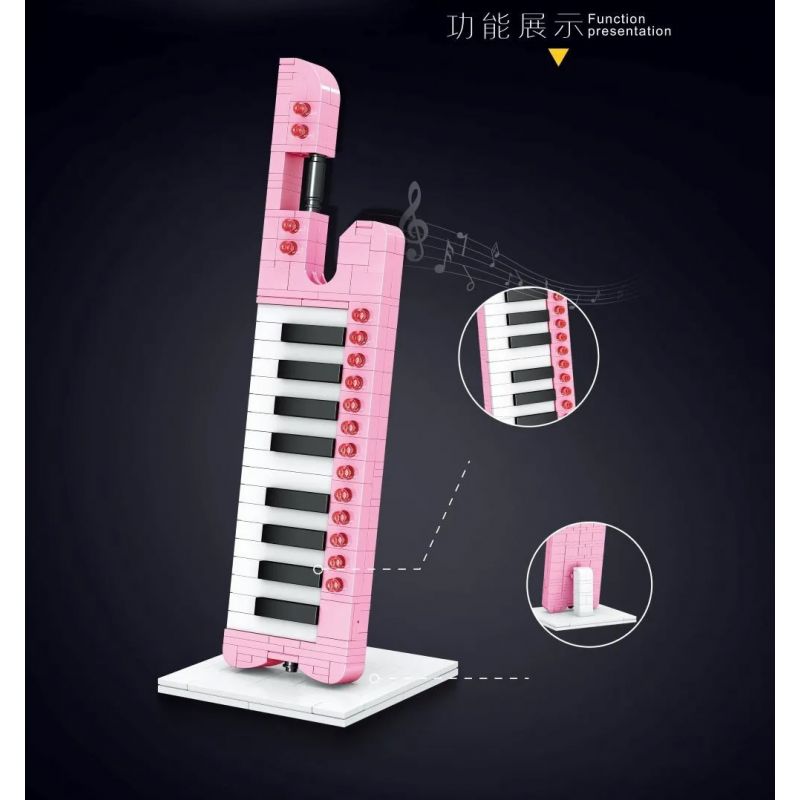 LIN07 00945 non  BÀN PHÍM bộ đồ chơi xếp lắp ráp ghép mô hình MUSICAL INSTRUMENT KEYBORDS 276 khối