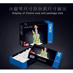 LIN07 00944 non  ĐÀN VI Ô LÔNG bộ đồ chơi xếp lắp ráp ghép mô hình MUSICAL INSTRUMENT VIOLINS 284 khối
