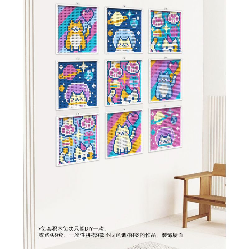 JAKI JK8261 8261 non  NGHỆ THUẬT PIXEL MÈO ĐA DẠNG bộ đồ chơi xếp lắp ráp ghép mô hình Art PIXEL ART MEOWGICAL KITTLES