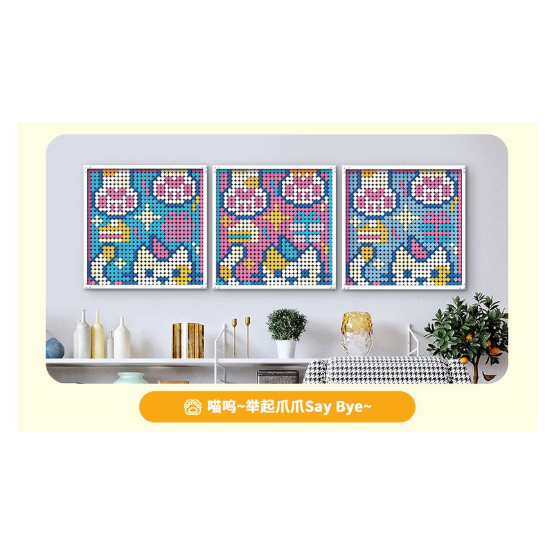 JAKI JK8261 8261 non  NGHỆ THUẬT PIXEL MÈO ĐA DẠNG bộ đồ chơi xếp lắp ráp ghép mô hình Art PIXEL ART MEOWGICAL KITTLES