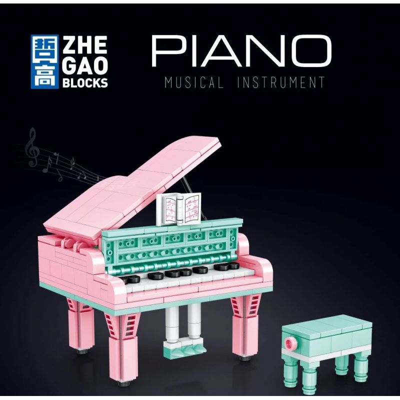 LIN07 00943 non  ĐÀN PIANO bộ đồ chơi xếp lắp ráp ghép mô hình MUSICAL INSTRUMENT PIANO 296 khối