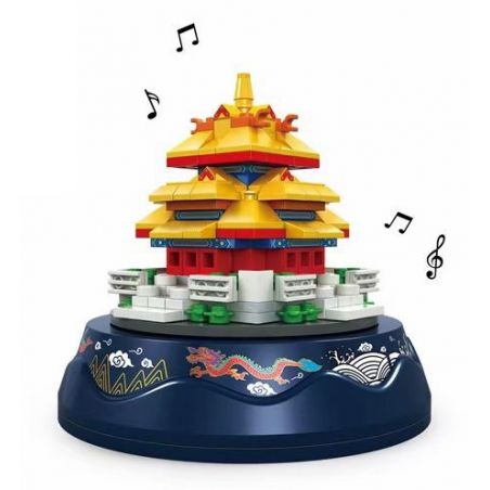 WOMA C0370 0370 non  MUSIC BOX GÓC THÁP CỦA TỬ CẤM THÀNH bộ đồ chơi xếp lắp ráp ghép mô hình Creator Sáng Tạo 235 khối