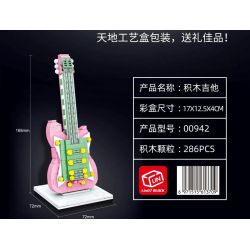 LIN07 00942 non  ĐÀN GHI TA bộ đồ chơi xếp lắp ráp ghép mô hình MUSICAL INSTRUMENT GUITAR 286 khối