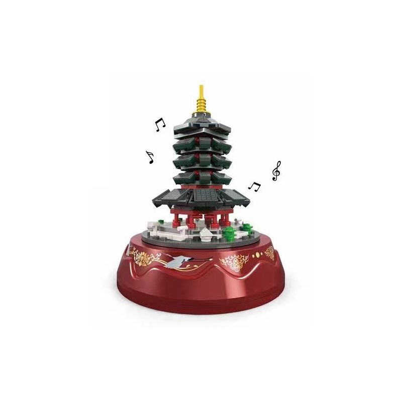 WOMA C0368 0368 non Lego HỘP NHẠC CHÙA LÔI PHONG bộ đồ chơi xếp lắp ráp ghép mô hình Creator MUSIC BOX Sáng Tạo 211 khối