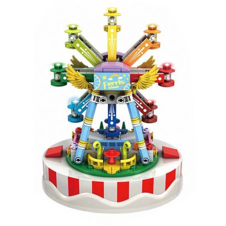 WOMA C0366 0366 non  HỘP NHẠC VÒNG QUAY HẠNH PHÚC bộ đồ chơi xếp lắp ráp ghép mô hình Creator MUSIC BOX FERRIS WHEEL Sáng Tạo 343 khối