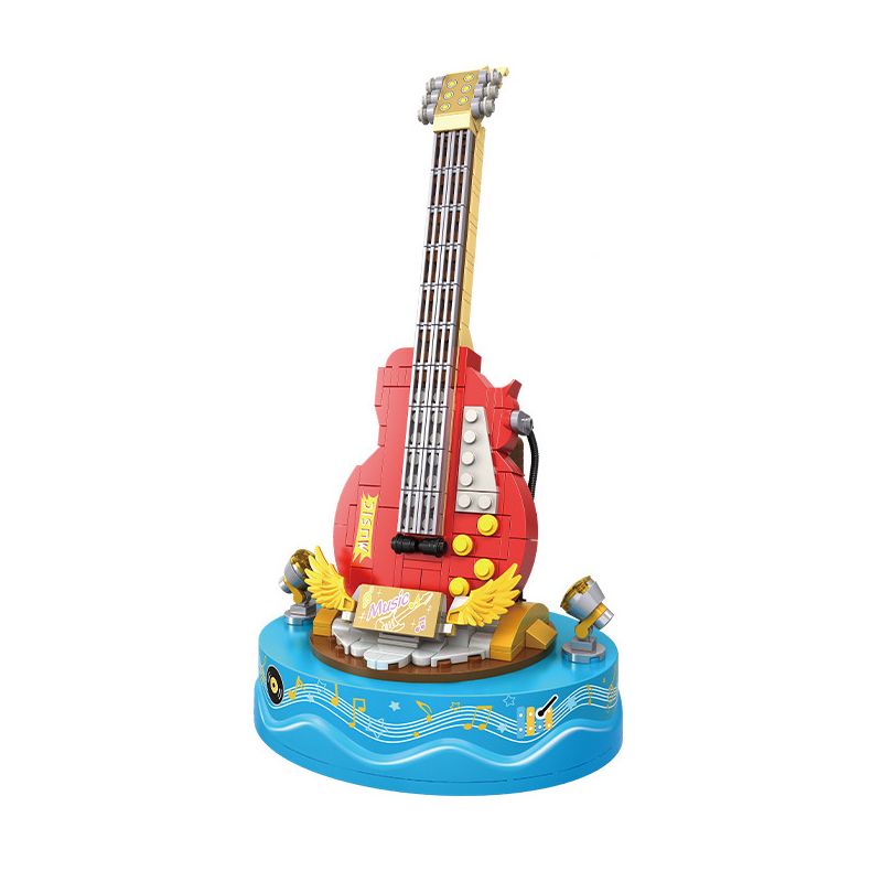 WOMA C0365 0365 non Lego HỘP NHẠC: GUITAR ĐIỆN bộ đồ chơi xếp lắp ráp ghép mô hình Creator MUSIC BOX Sáng Tạo 308 khối