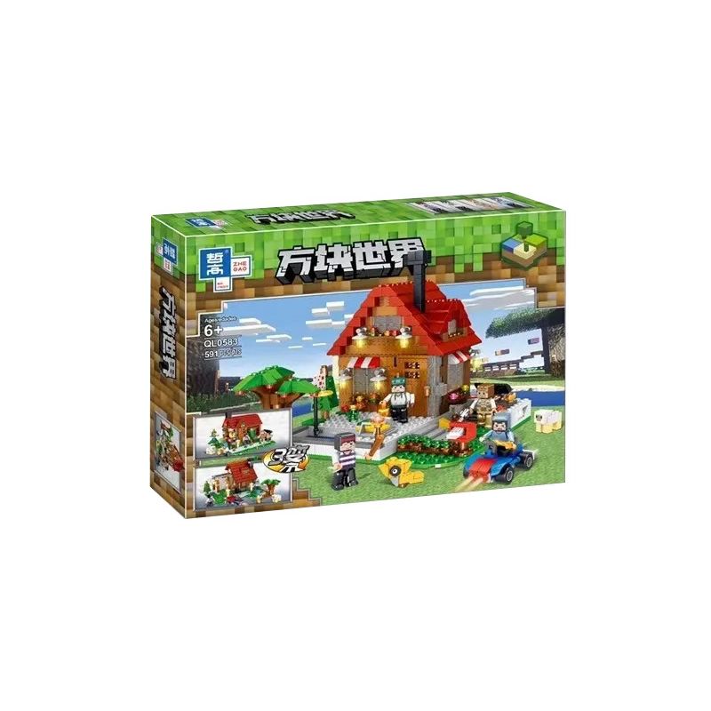 ZHEGAO QL0583 0583 non Lego HỘI TRƯỜNG THỂ THAO GIẢI TRÍ bộ đồ chơi xếp lắp ráp ghép mô hình Minecraft Game Xây Dựng 591 khối