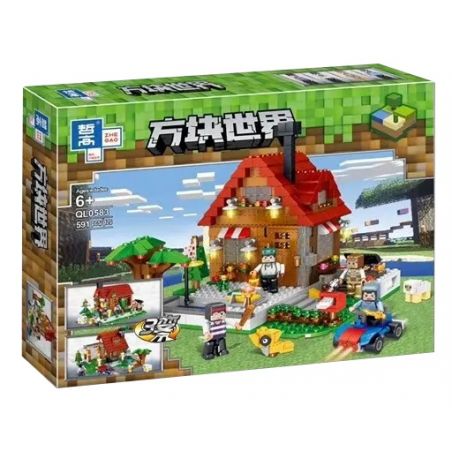 ZHEGAO QL0583 0583 non  HỘI TRƯỜNG THỂ THAO GIẢI TRÍ bộ đồ chơi xếp lắp ráp ghép mô hình Minecraft Game Xây Dựng 591 khối