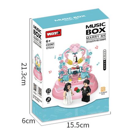 WOMA C0361 0361 non  MUSIC BOX MÌNH CƯỚI NHAU ĐI bộ đồ chơi xếp lắp ráp ghép mô hình Creator Sáng Tạo 171 khối