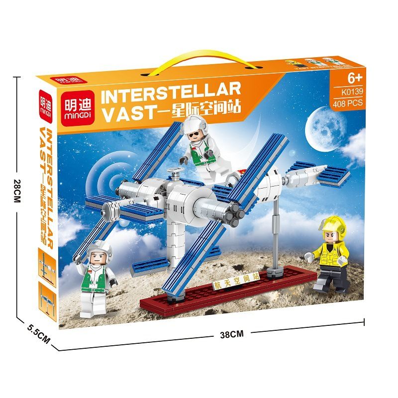 MINGDI K0139 0139 non Lego TRẠM VŨ TRỤ GIỮA CÁC VÌ SAO bộ đồ chơi xếp lắp ráp ghép mô hình Space INTERSTELLAR VAST Thám Hiểm Không Gian 408 khối