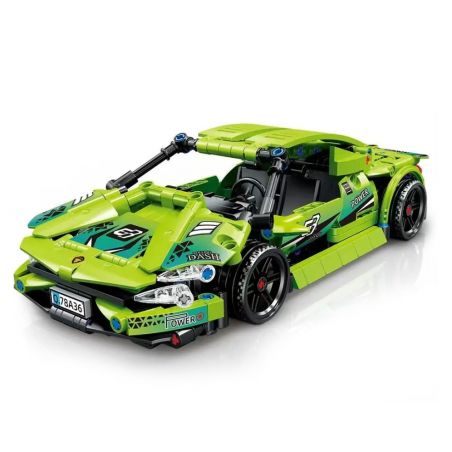 ZHEGAO QL1263 1263 non  CHASE XANH bộ đồ chơi xếp lắp ráp ghép mô hình  LAMBORGHINI Kỹ Thuật Công Nghệ Cao Mô Hình Phương Tiện 491 khối