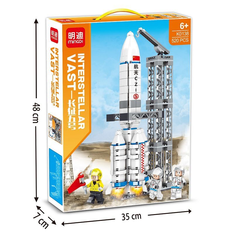 MINGDI K0138 0138 non Lego NGÀY 5 THÁNG 3 DÀI bộ đồ chơi xếp lắp ráp ghép mô hình Space INTERSTELLAR VAST Thám Hiểm Không Gian 520 khối