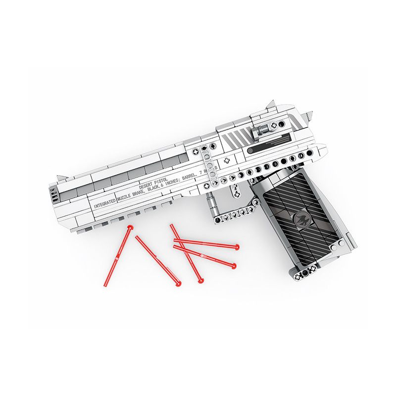 REOBRIX 77001 non  SA MẠC ĐẠI BÀNG. bộ đồ chơi xếp lắp ráp ghép mô hình Gun DESERT EAGLE Súng 408 khối