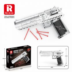 REOBRIX 77001 non  SA MẠC ĐẠI BÀNG. bộ đồ chơi xếp lắp ráp ghép mô hình Gun DESERT EAGLE Súng 408 khối