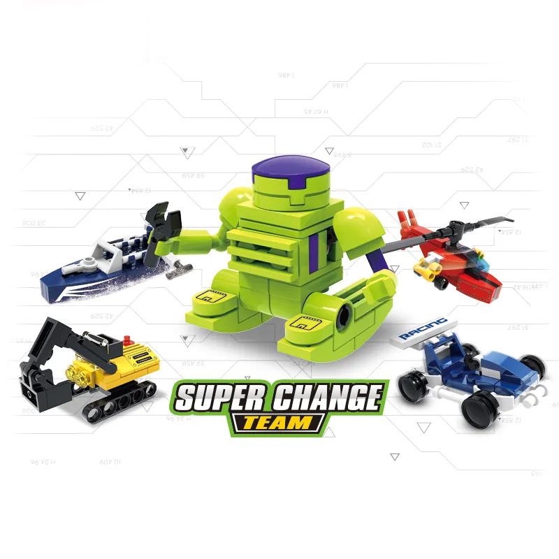 XINGBAO XB-58002 58002 XB58002 non Lego XE 8 MẪU bộ đồ chơi xếp lắp ráp ghép mô hình Creator SUPER CHANGE TEAM Sáng Tạo