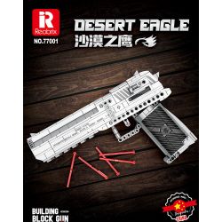 REOBRIX 77001 non  SA MẠC ĐẠI BÀNG. bộ đồ chơi xếp lắp ráp ghép mô hình Gun DESERT EAGLE Súng 408 khối