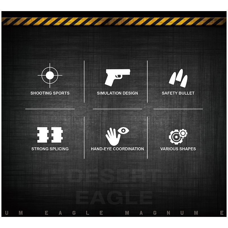 REOBRIX 77001 non  SA MẠC ĐẠI BÀNG. bộ đồ chơi xếp lắp ráp ghép mô hình Gun DESERT EAGLE Súng 408 khối