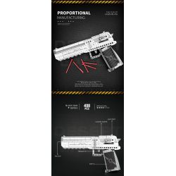 REOBRIX 77001 non  SA MẠC ĐẠI BÀNG. bộ đồ chơi xếp lắp ráp ghép mô hình Gun DESERT EAGLE Súng 408 khối