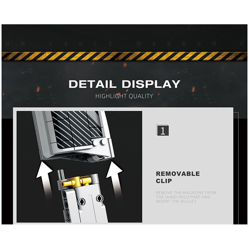 REOBRIX 77001 non  SA MẠC ĐẠI BÀNG. bộ đồ chơi xếp lắp ráp ghép mô hình Gun DESERT EAGLE Súng 408 khối