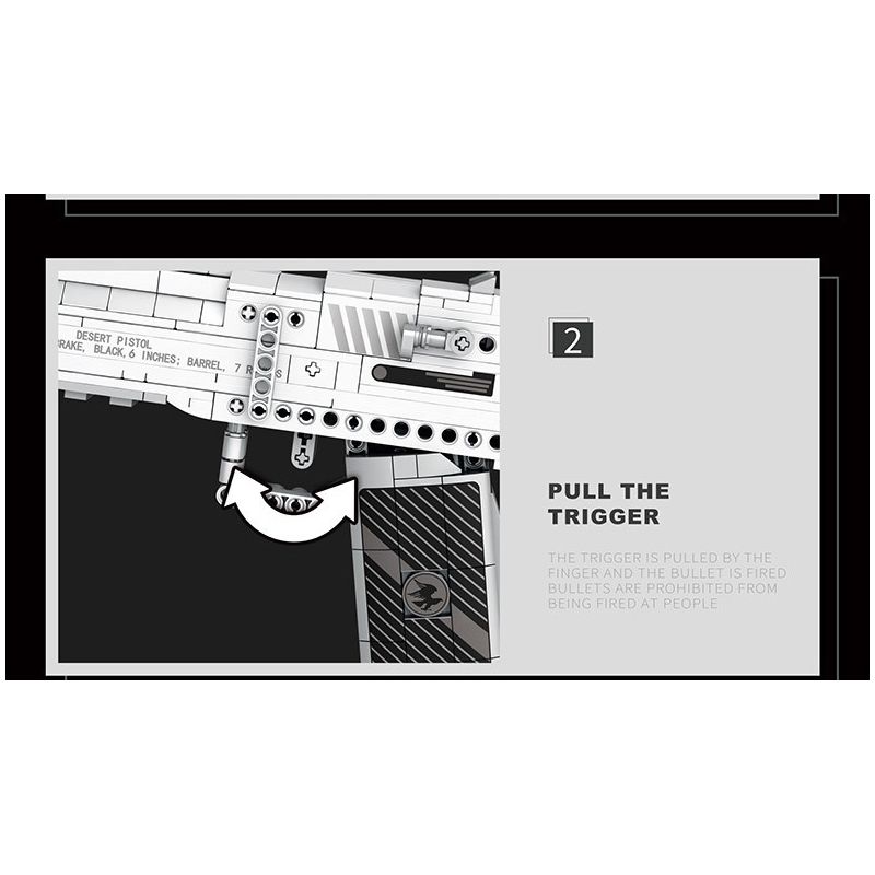 REOBRIX 77001 non  SA MẠC ĐẠI BÀNG. bộ đồ chơi xếp lắp ráp ghép mô hình Gun DESERT EAGLE Súng 408 khối