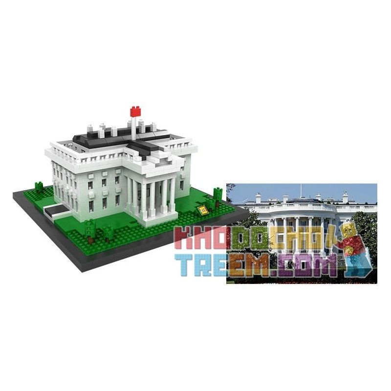 LOZ 9386 Xếp hình kiểu Nanoblock ARCHITECTURE White House Nhà Trắng 1170 khối LOZ 9386 Xếp hình kiểu Nanoblock ARCHITECTURE White House Nhà Trắng 1170 khối