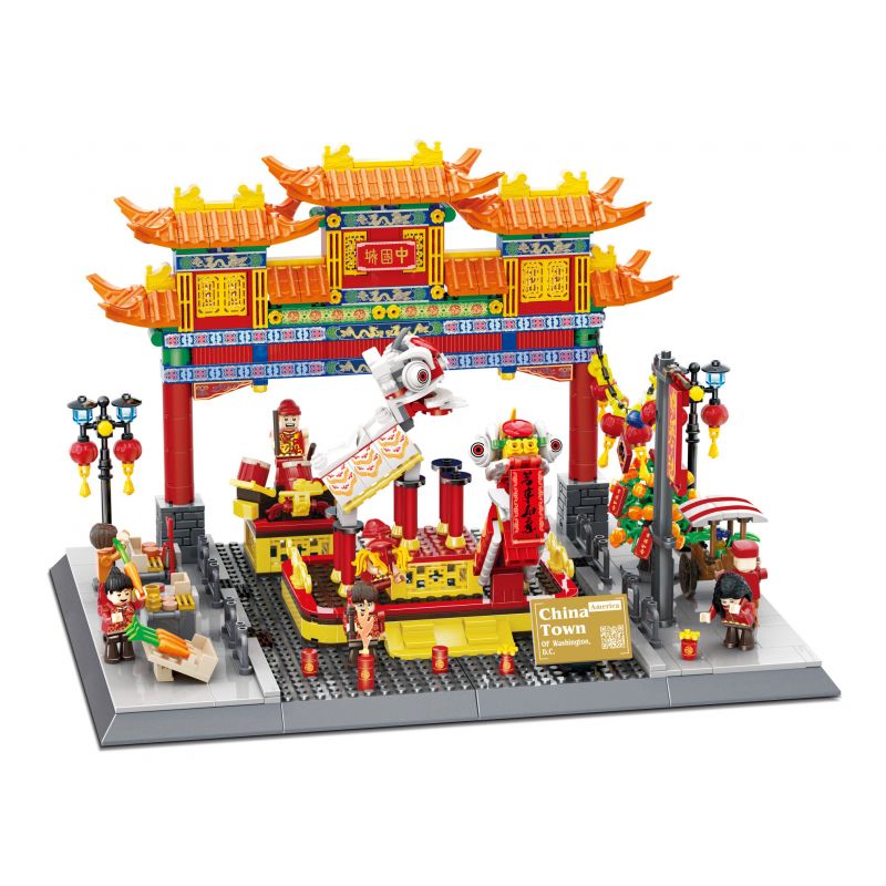 WANGE 5234 non Lego KHU PHỐ TÀU. bộ đồ chơi xếp lắp ráp ghép mô hình Chinatown 1245 khối