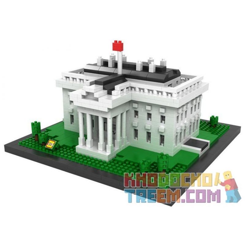 LOZ 9386 Xếp hình kiểu Nanoblock ARCHITECTURE White House Nhà Trắng 1170 khối