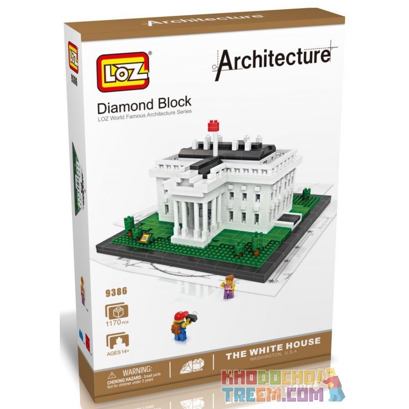 LOZ 9386 Xếp hình kiểu Nanoblock ARCHITECTURE White House Nhà Trắng 1170 khối LOZ 9386 Xếp hình kiểu Nanoblock ARCHITECTURE White House Nhà Trắng 1170 khối