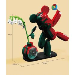 QIZHILE 92020 non  MÀU SẮC PHÙ HỢP VỚI GẤU bộ đồ chơi xếp lắp ráp ghép mô hình