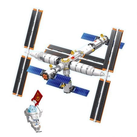 JIESTAR 58006 non  TRẠM VŨ TRỤ THIÊN CUNG bộ đồ chơi xếp lắp ráp ghép mô hình 838 khối
