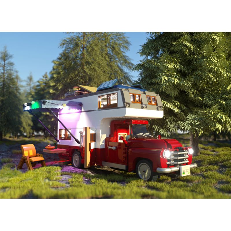 FUNWHOLE F9012 9012 non  XE CẮM TRẠI bộ đồ chơi xếp lắp ráp ghép mô hình Creator Expert Chuyên Gia Sáng Tạo 1741 khối