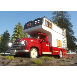 FUNWHOLE F9012 9012 non  XE CẮM TRẠI bộ đồ chơi xếp lắp ráp ghép mô hình Creator Expert Chuyên Gia Sáng Tạo 1741 khối