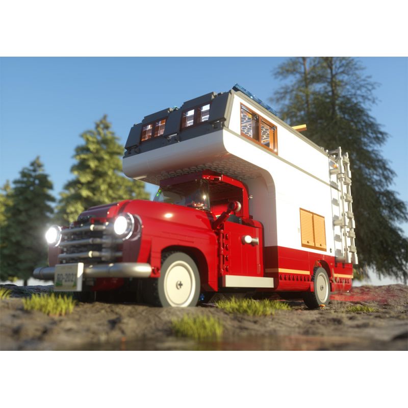 FUNWHOLE F9012 9012 non  XE CẮM TRẠI bộ đồ chơi xếp lắp ráp ghép mô hình Creator Expert Chuyên Gia Sáng Tạo 1741 khối