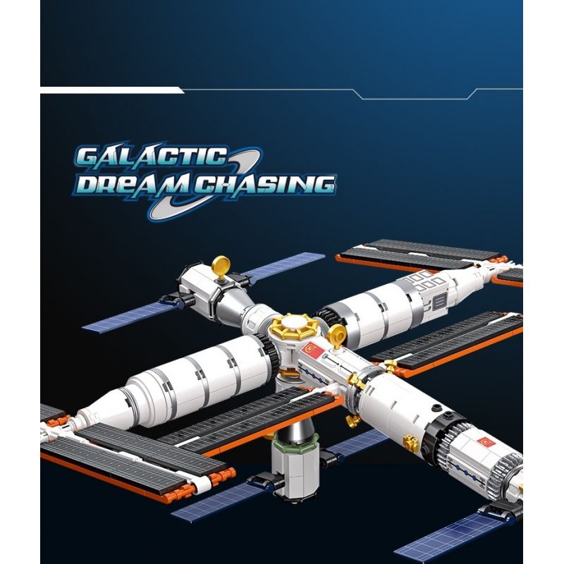 JIESTAR 58006 non  TRẠM VŨ TRỤ THIÊN CUNG bộ đồ chơi xếp lắp ráp ghép mô hình 838 khối