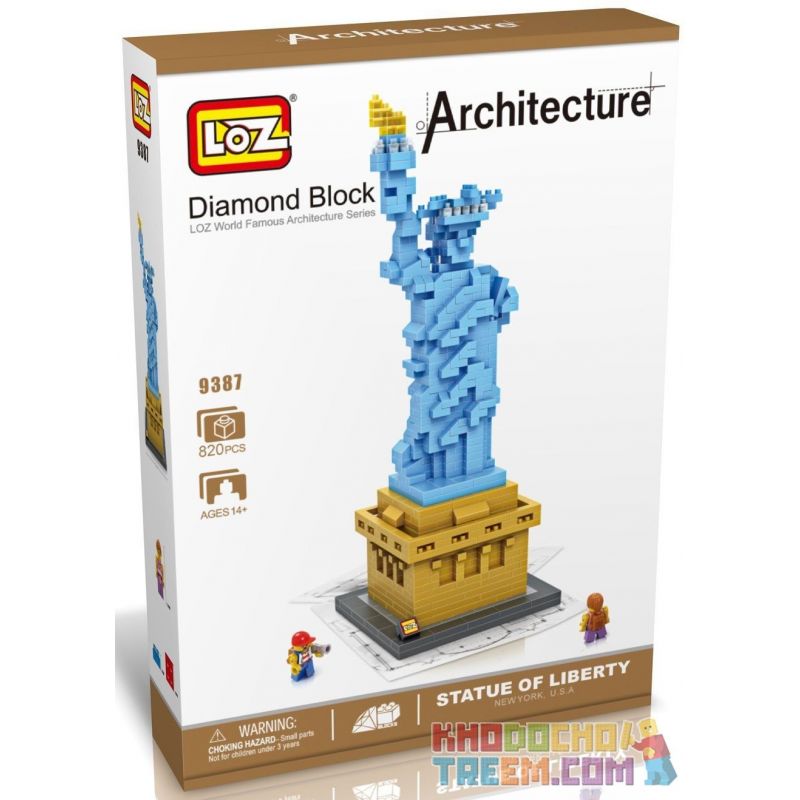 LOZ 9387 Xếp hình kiểu Nanoblock ARCHITECTURE Statue Of Liberty Sculpture Tượng Nữ Thần Tự Do 820 khối