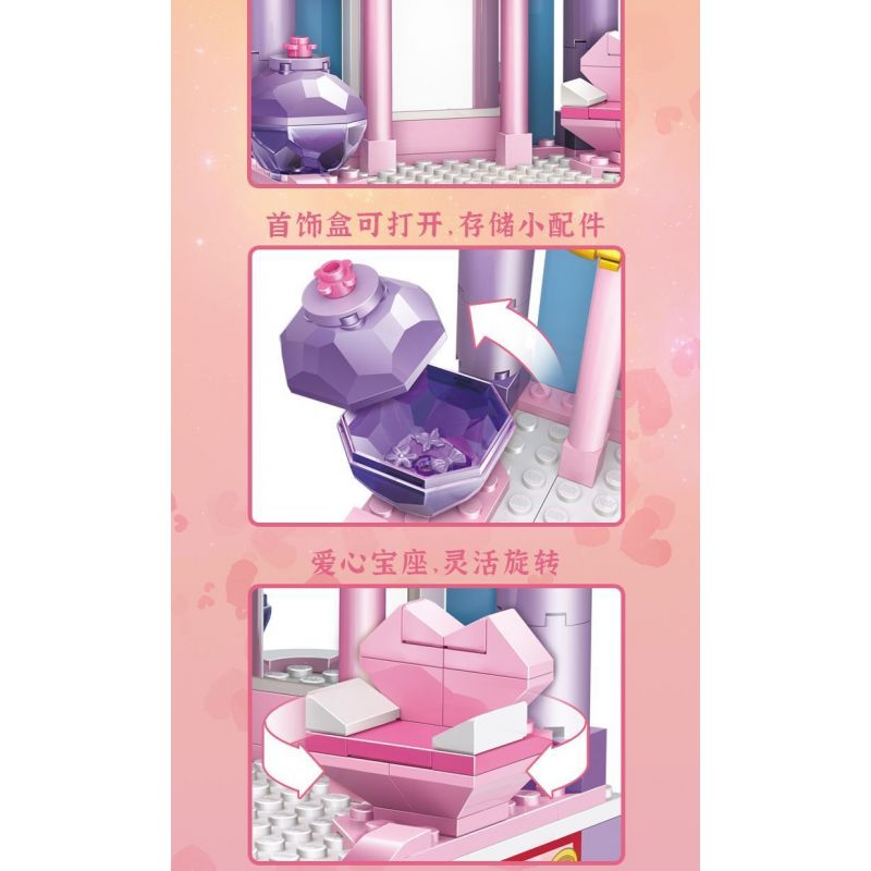 GUDI 9035 non  BÀN TRANG ĐIỂM BUD LUO LIHUA bộ đồ chơi xếp lắp ráp ghép mô hình 222 khối