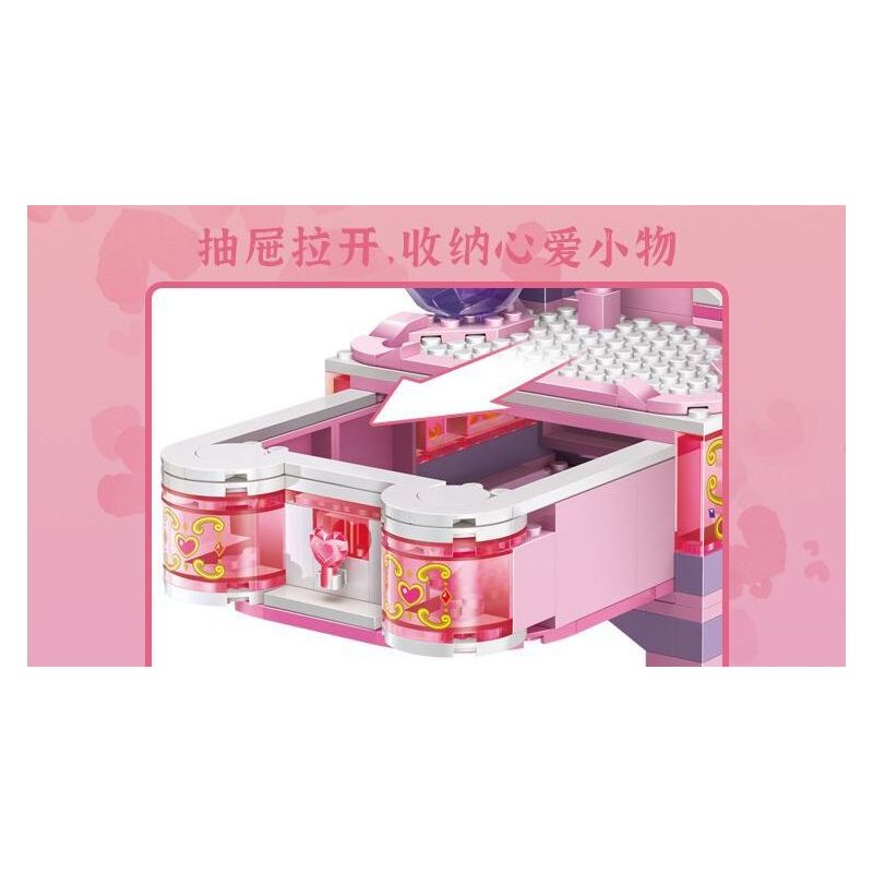 GUDI 9035 non  BÀN TRANG ĐIỂM BUD LUO LIHUA bộ đồ chơi xếp lắp ráp ghép mô hình 222 khối