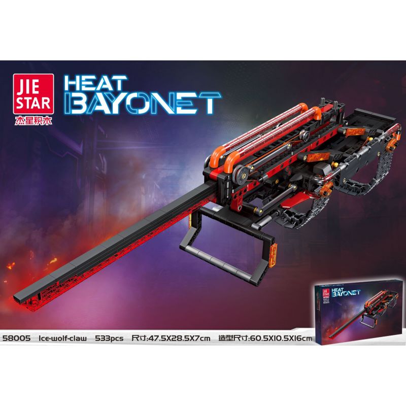 JIESTAR 58005 non  LƯỠI LÊ NÓNG bộ đồ chơi xếp lắp ráp ghép mô hình  HEAT BAYONET Kỹ Thuật Công Nghệ Cao Mô Hình Phương Tiện 533 khối