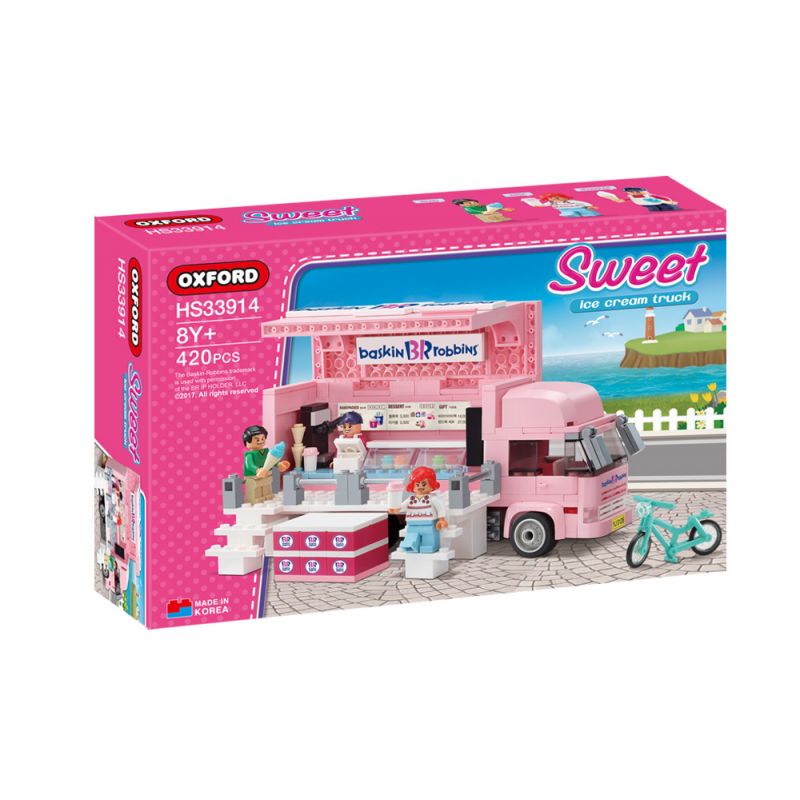 OXFORD HS33914 33914 non XE BÁN KEM bộ đồ chơi xếp lắp ráp ghép mô hình City 아이스크림 트럭 Thành Phố 420 khối OXFORD HS33914 33914 non XE BÁN KEM bộ đồ chơi xếp lắp ráp ghép mô hình City 아이스크림 트럭 Thành Phố 420 khối