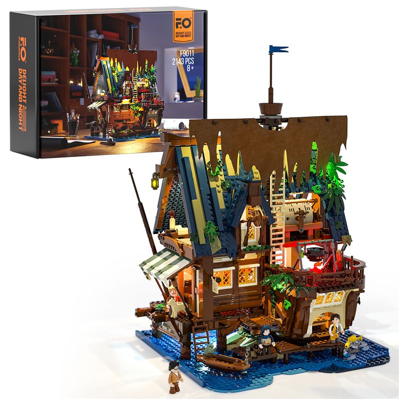 FUNWHOLE F9011 9011 non Lego QUÁN RƯỢU BẾN TÀU THỜI TRUNG CỔ bộ đồ chơi xếp lắp ráp ghép mô hình Creator Expert Chuyên Gia Sáng Tạo 2143 khối
